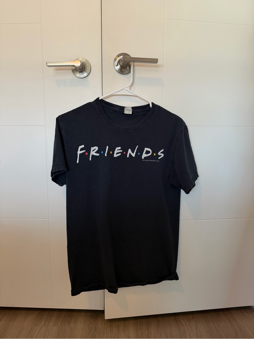 Fruit of the Loom Black Short-Sleeve Graphic Tee with Multicolor Dot Accents
